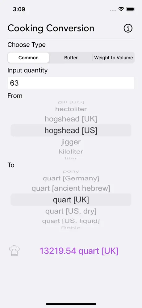 Cooking_Conversion iOS App Screenshot 4
