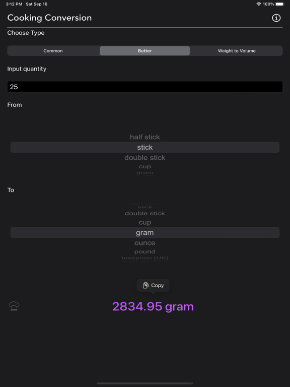 Cooking_Conversion iPadOS App Screenshot 3