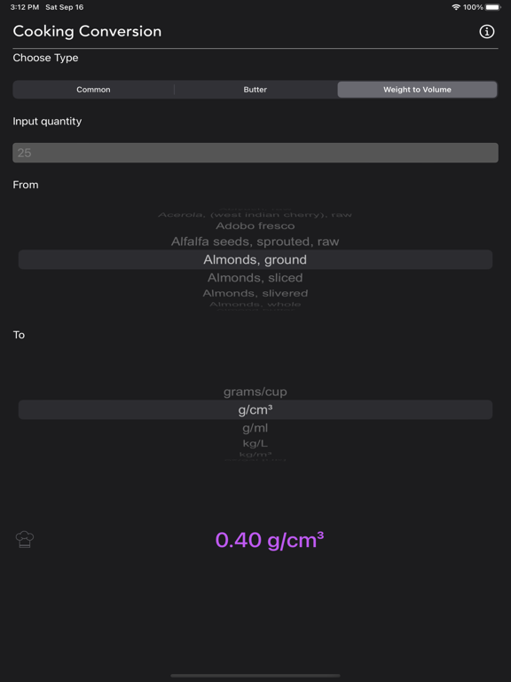 Cooking_Conversion iPadOS App Screenshot 4