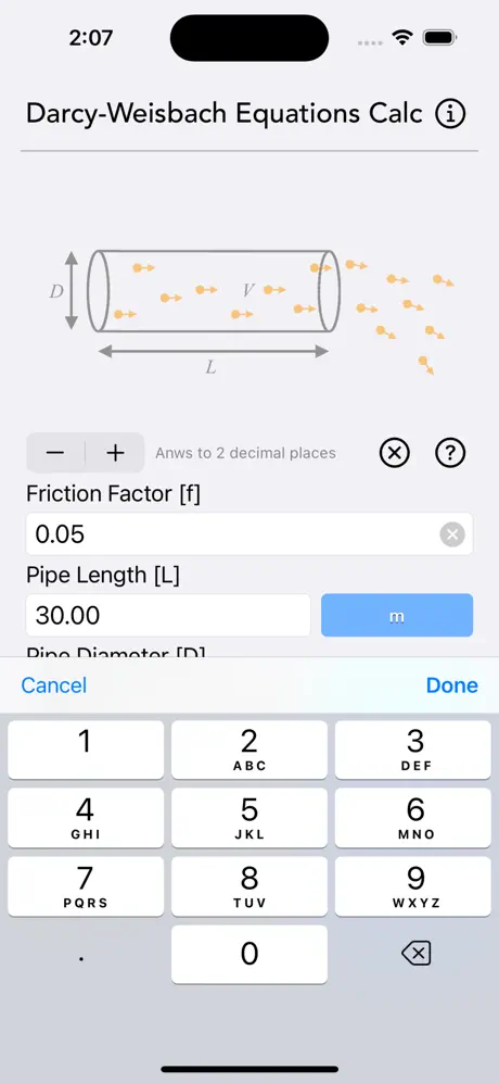 Darcy_Weisbach_Equations_Calc iOS App Screenshot 2
