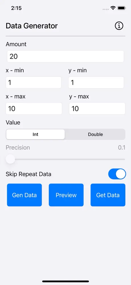 Data_Generator_Plus iOS App Screenshot 1