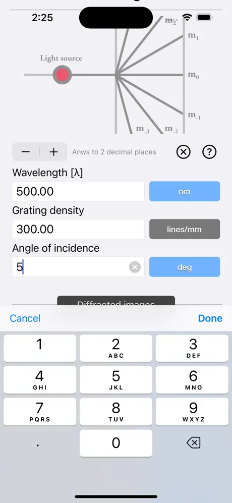 Diffraction_Grating_Calculator iOS App Screenshot 5
