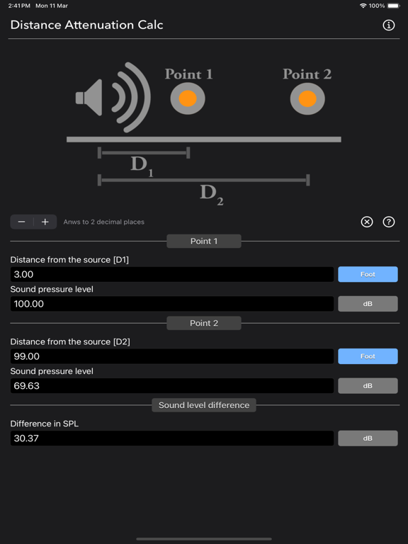 Distance_Attenuation_Calc iPadOS App Screenshot 10