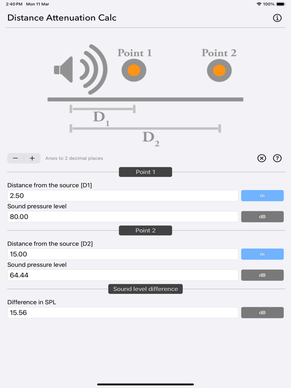 Distance_Attenuation_Calc iPadOS App Screenshot 5
