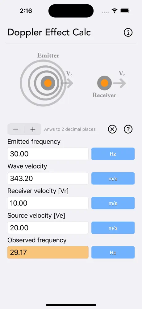 Doppler_Effect_Calculator iOS App Screenshot 1