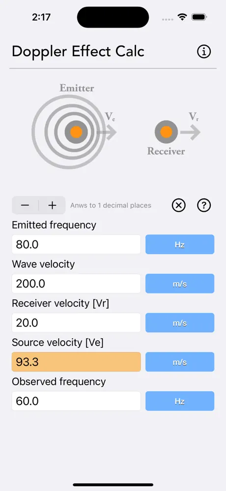 Doppler_Effect_Calculator iOS App Screenshot 3