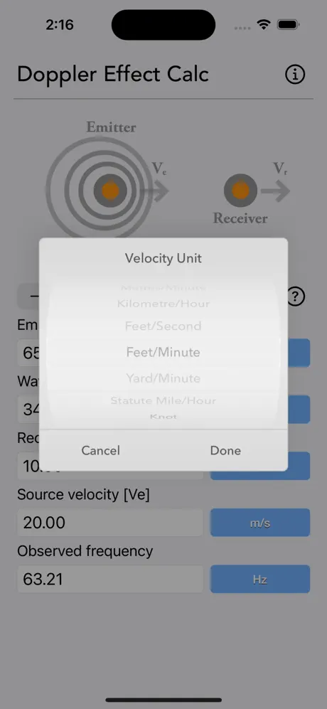 Doppler_Effect_Calculator iOS App Screenshot 4