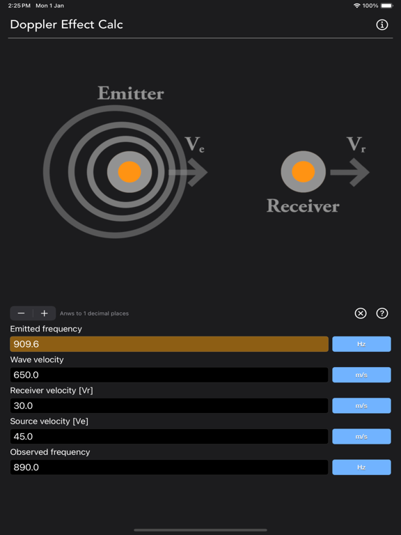 Doppler_Effect_Calculator iPadOS App Screenshot 9