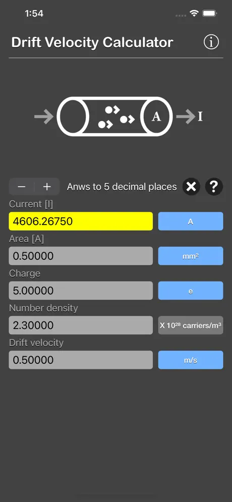 Drift_Velocity_Calculator iOS App Screenshot 4