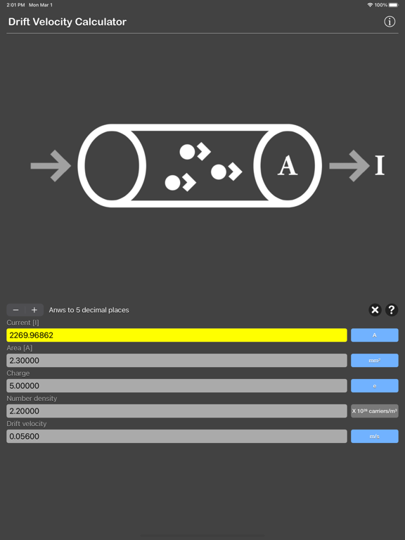 Drift_Velocity_Calculator iPadOS App Screenshot 4