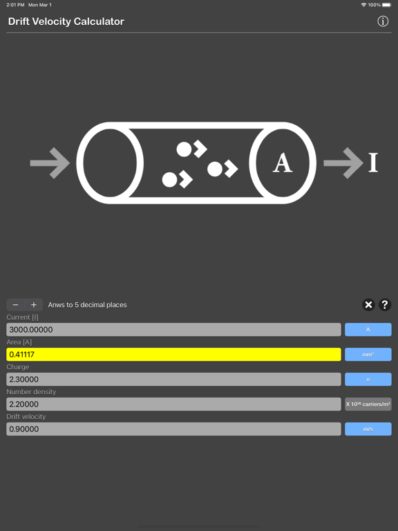 Drift_Velocity_Calculator iPadOS App Screenshot 7