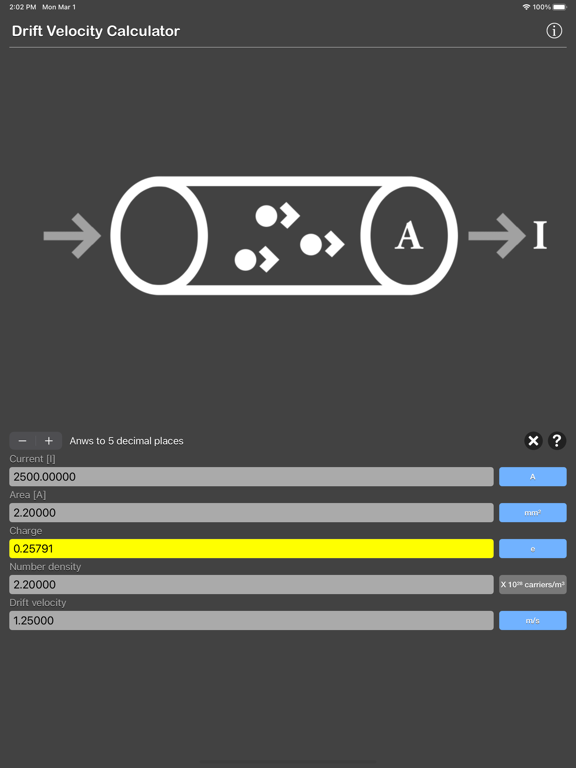 Drift_Velocity_Calculator iPadOS App Screenshot 8