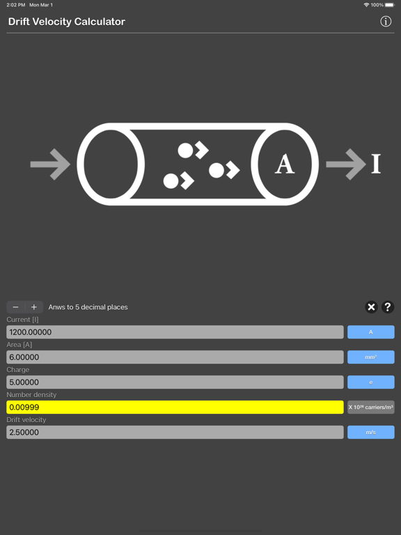 Drift_Velocity_Calculator iPadOS App Screenshot 9