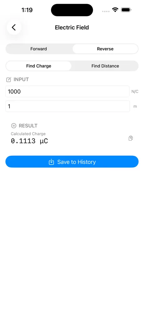 Electric_Field_Calculator iOS App Screenshot 3