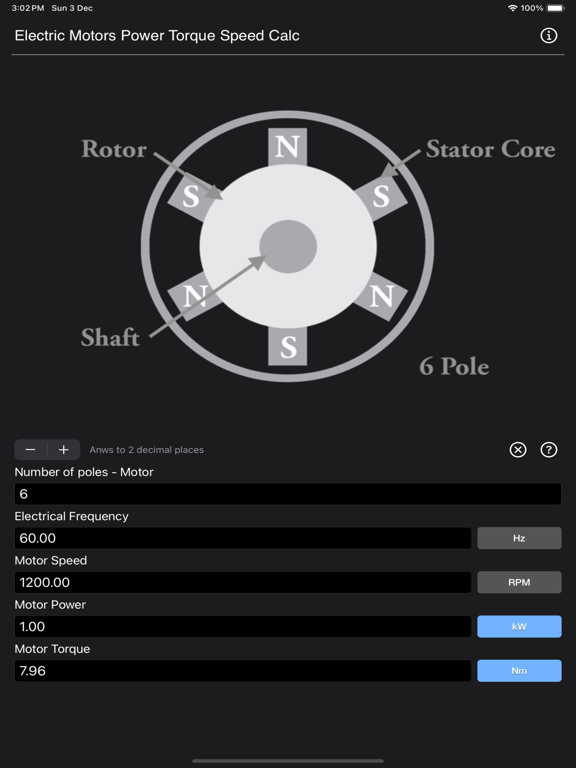 Electric_Motors_Speed_Calc iPadOS App Screenshot 10