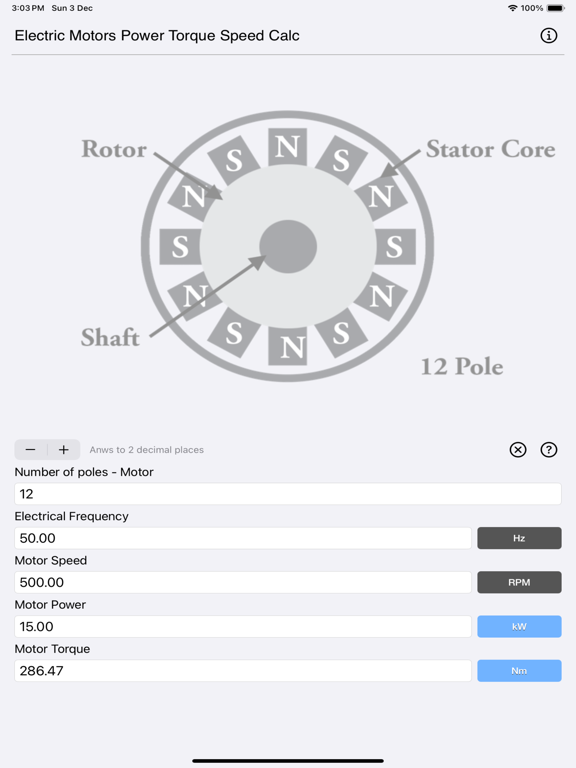 Electric_Motors_Speed_Calc iPadOS App Screenshot 5