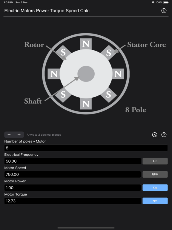 Electric_Motors_Speed_Calc iPadOS App Screenshot 6