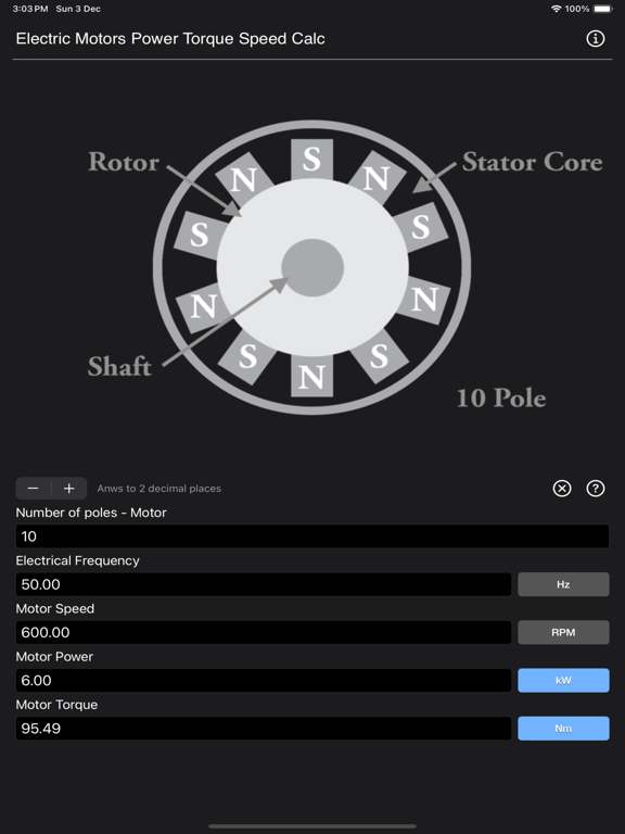 Electric_Motors_Speed_Calc iPadOS App Screenshot 9