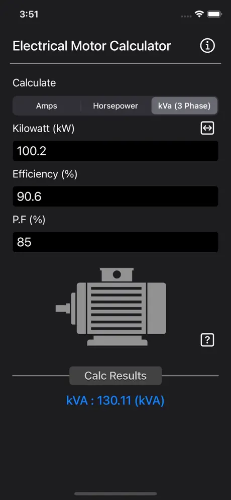 Electrical_Motor_Calculator iOS App Screenshot 5