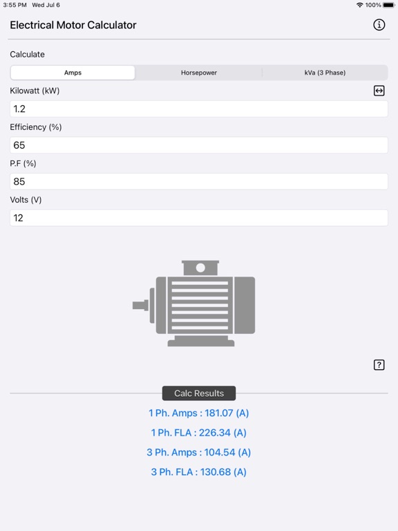 Electrical_Motor_Calculator iPadOS App Screenshot 10