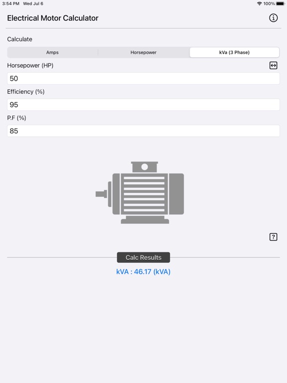 Electrical_Motor_Calculator iPadOS App Screenshot 7