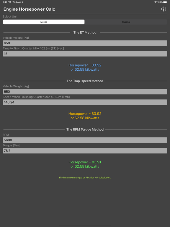 Engine_Horsepower_Calculator iPadOS App Screenshot 8