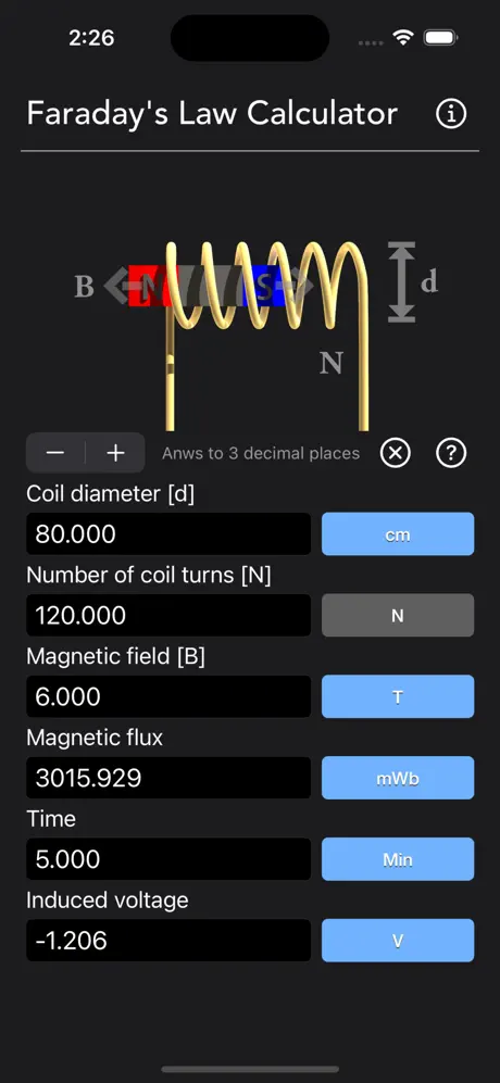 Faraday_s_Law_Calculator iOS App Screenshot 6