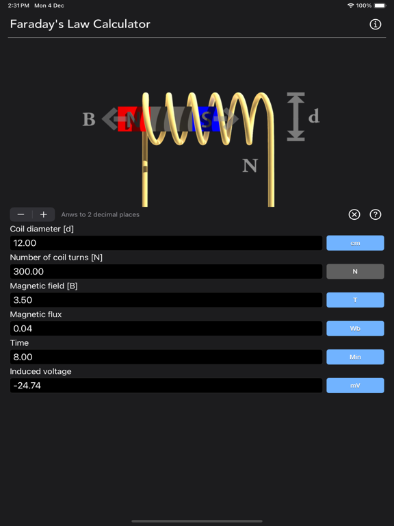 Faraday_s_Law_Calculator iPadOS App Screenshot 10