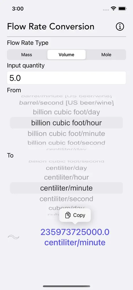 Flow_Rate_Conversion iOS App Screenshot 2