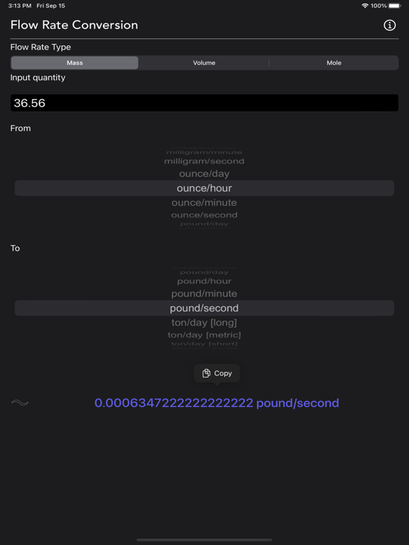 Flow_Rate_Conversion iPadOS App Screenshot 2