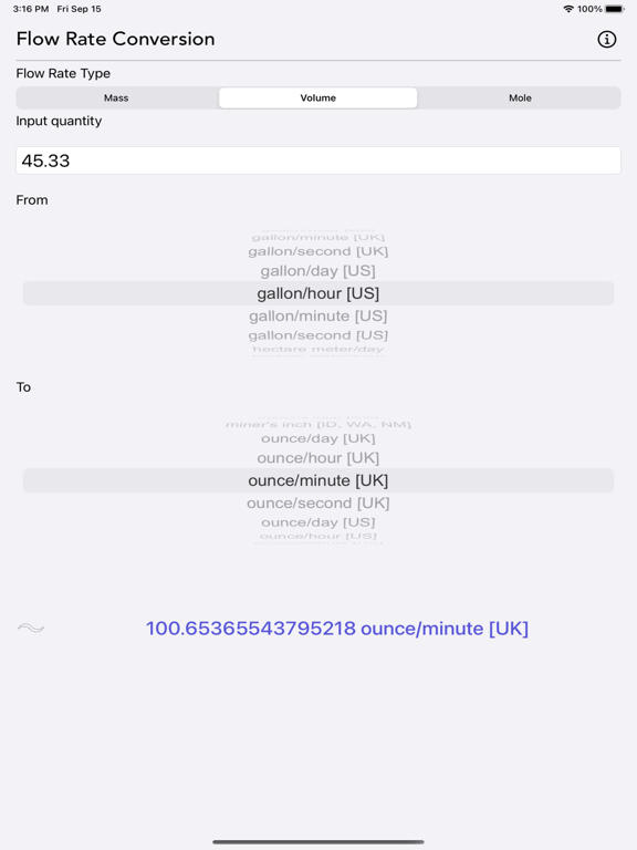 Flow_Rate_Conversion iPadOS App Screenshot 9