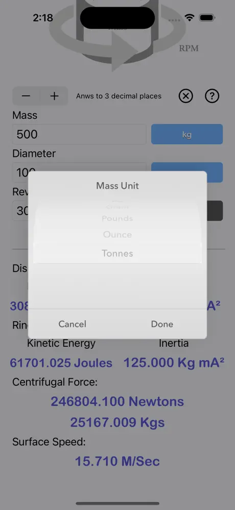 Flywheel_Energy_Calculator iOS App Screenshot 3