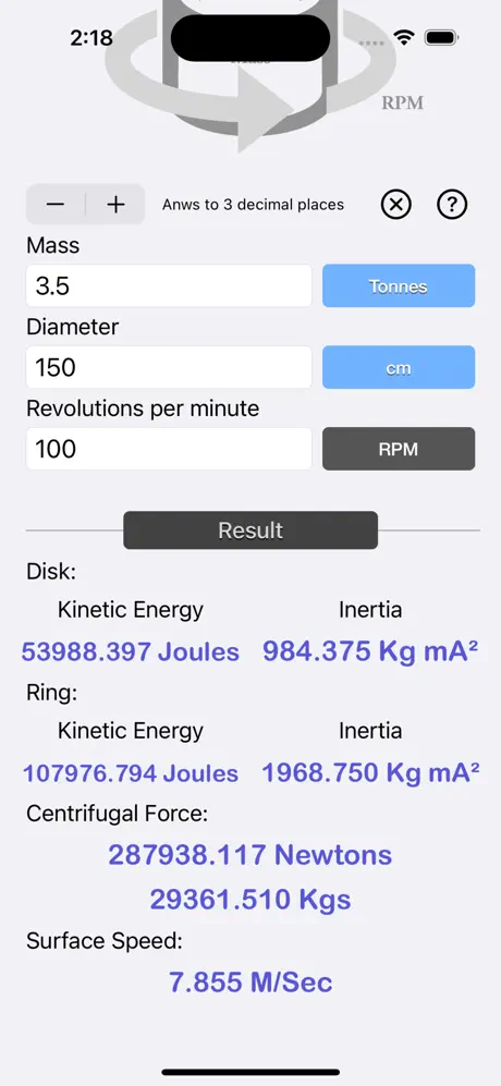 Flywheel_Energy_Calculator iOS App Screenshot 5