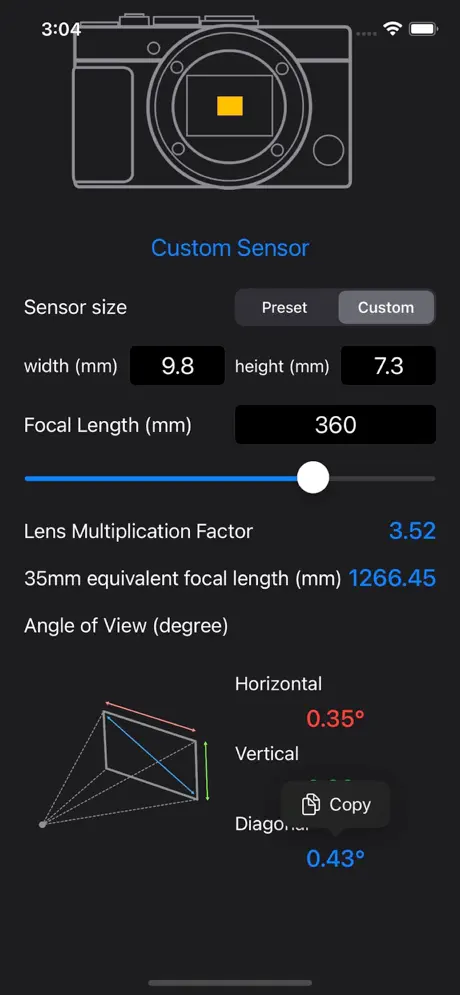 Focal_Length_Calculator iOS App Screenshot 5