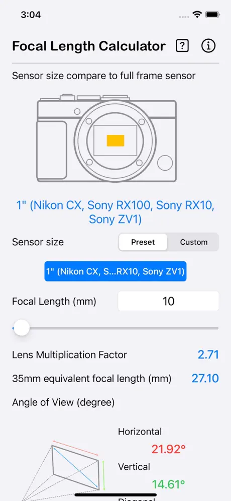 Focal_Length_Calculator iOS App Screenshot 6