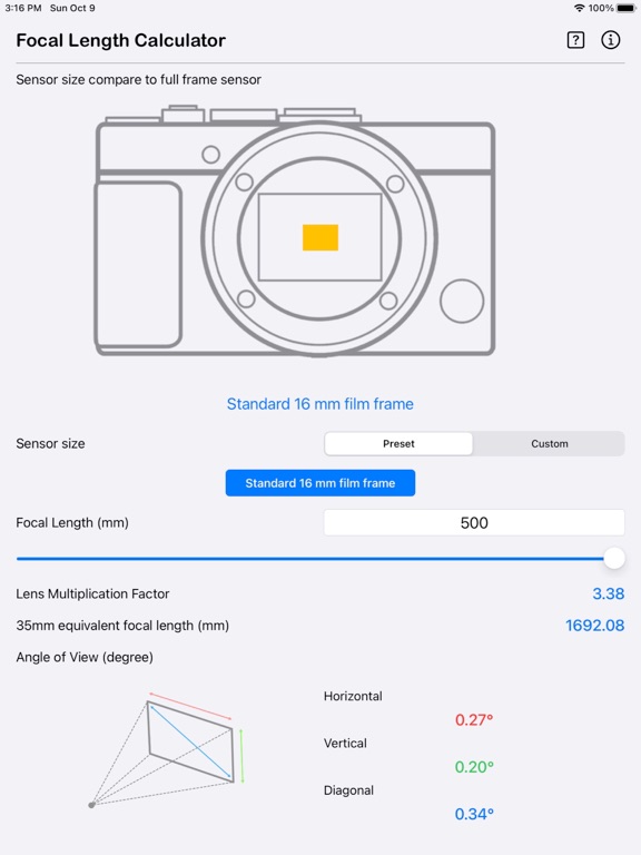 Focal_Length_Calculator iPadOS App Screenshot 7