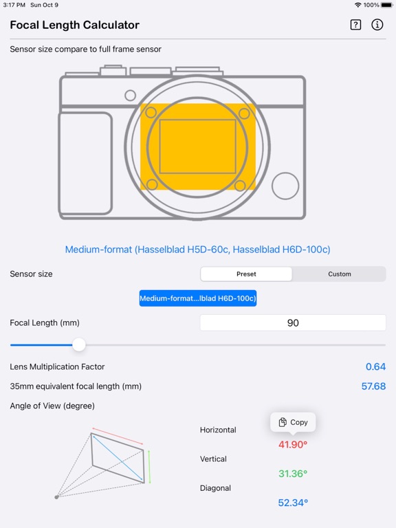 Focal_Length_Calculator iPadOS App Screenshot 9