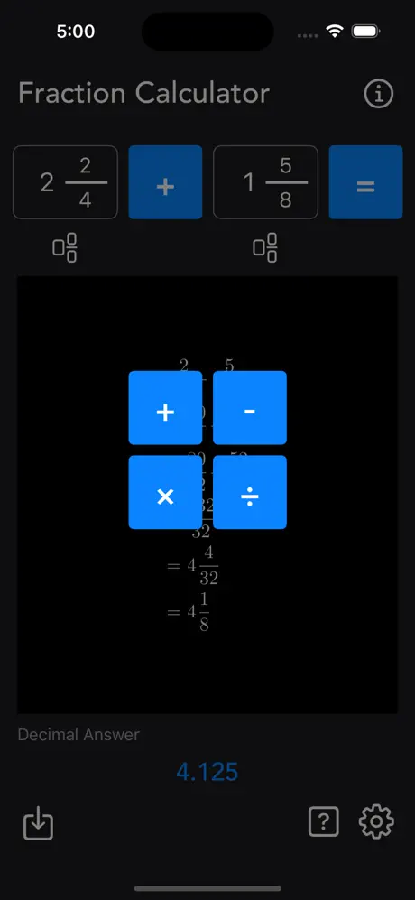 Fraction_Calculator_Math iOS App Screenshot 2