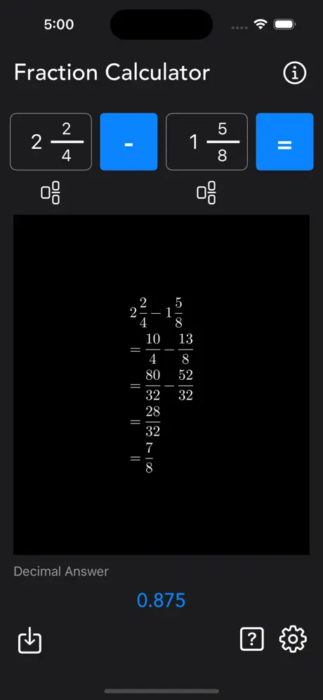 Fraction_Calculator_Math iOS App Screenshot 6