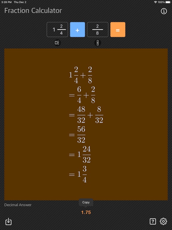 Fraction_Calculator_Math iPadOS App Screenshot 7