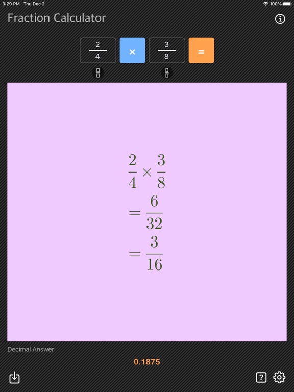 Fraction_Calculator_Math iPadOS App Screenshot 9