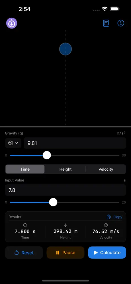 Free_Fall_Calculator iOS App Screenshot 6