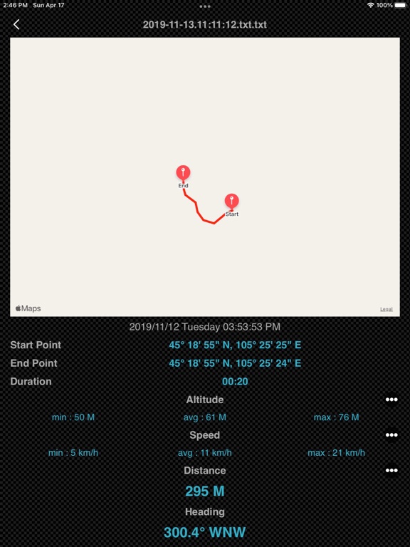 GPS_Logger_Plus iPadOS App Screenshot 3