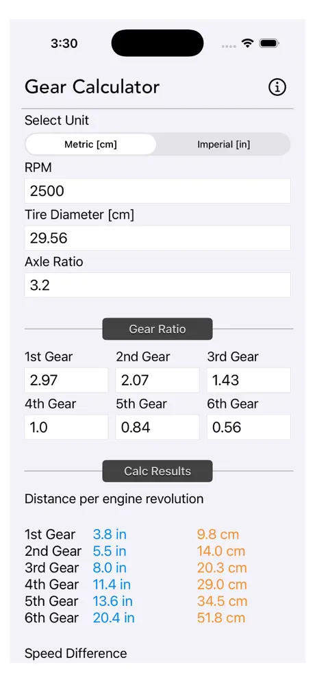 Gear_Calculator_Plus iOS App Screenshot 2