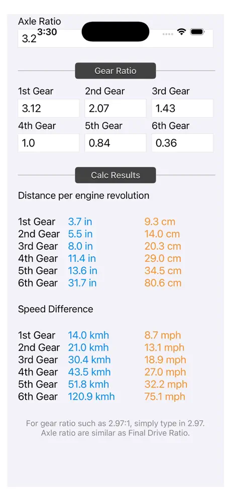 Gear_Calculator_Plus iOS App Screenshot 3