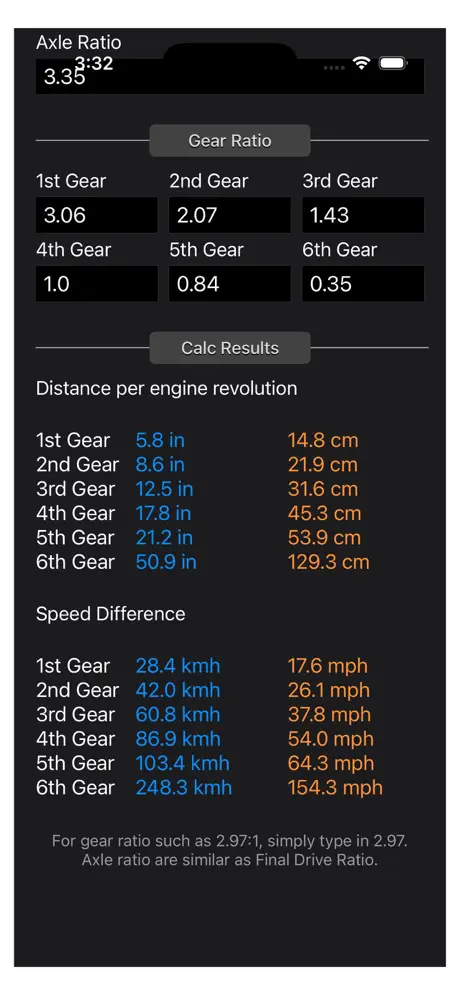 Gear_Calculator_Plus iOS App Screenshot 4