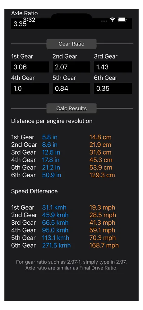 Gear_Calculator_Plus iOS App Screenshot 5