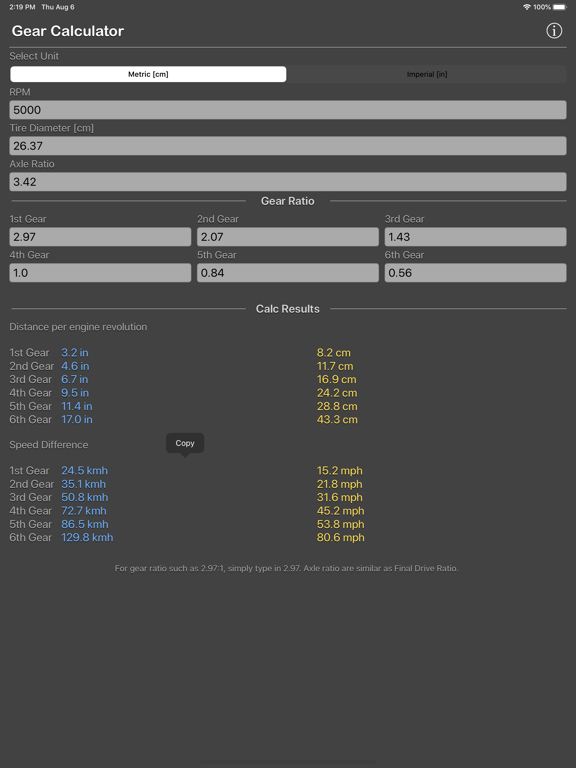Gear_Calculator_Plus iPadOS App Screenshot 3