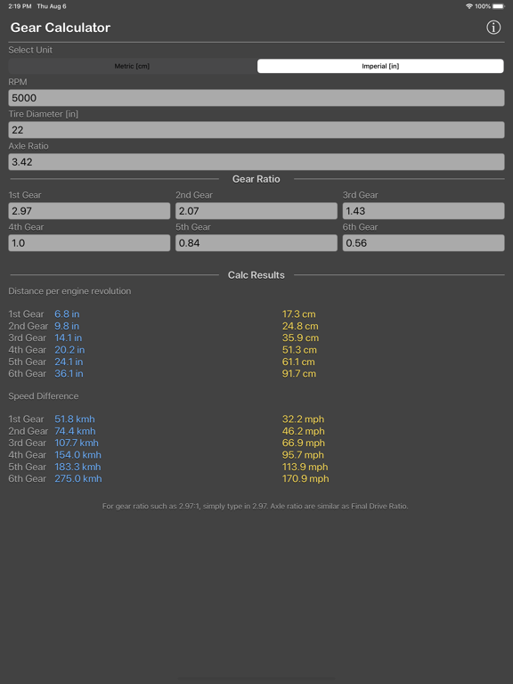 Gear_Calculator_Plus iPadOS App Screenshot 4