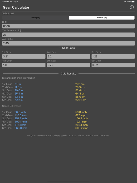 Gear_Calculator_Plus iPadOS App Screenshot 8